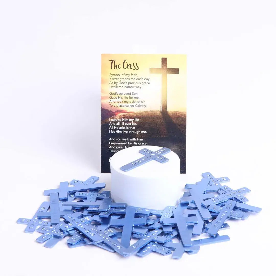 Pocket Cross Amazing Grace Blue