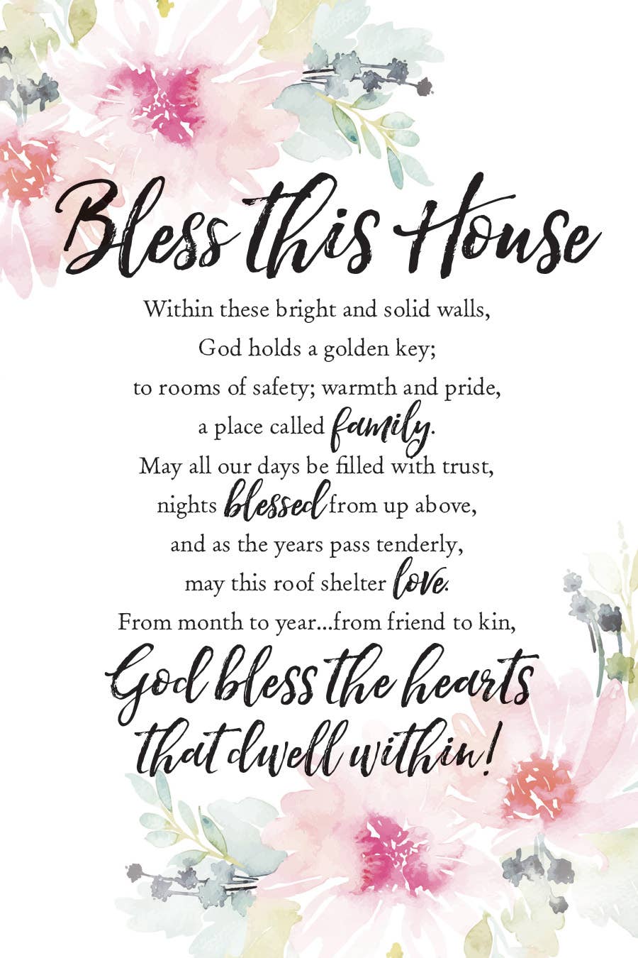 Bless This House - Woodland Grace 6X9 Wood Plaque