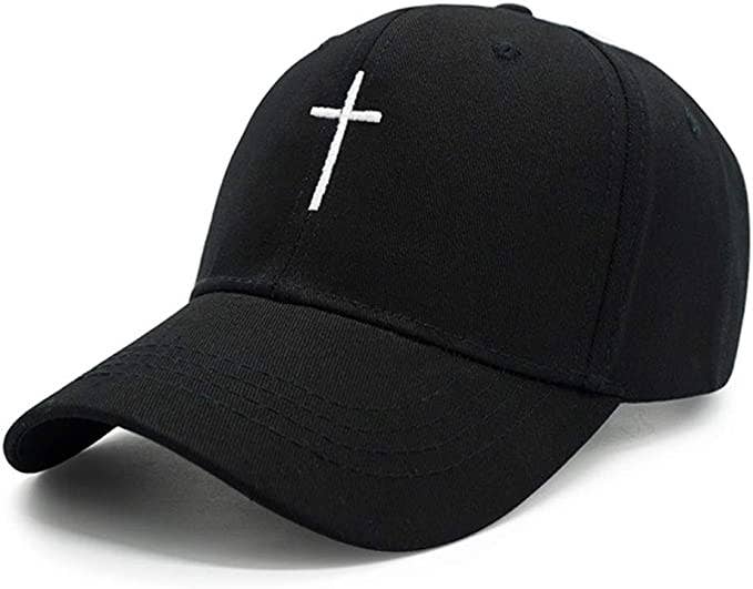 Cross Embroidered Christian Baseball Cap, Adjustable Hat