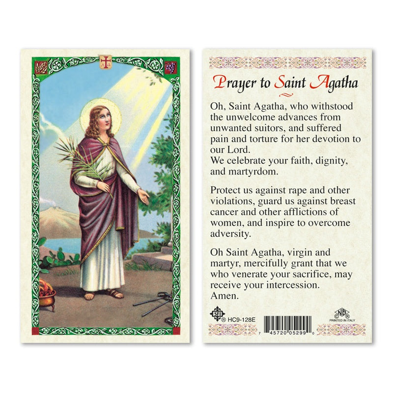 St. Agatha Laminated Holy Card