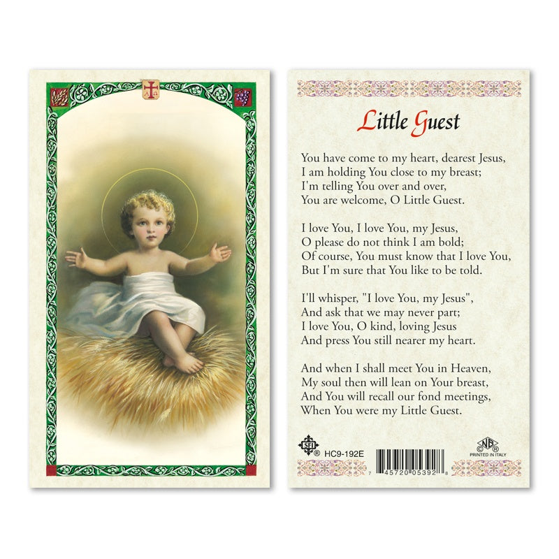Little Guest Laminated Holy Card