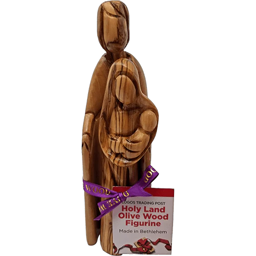 Olive Wood Holy Family Figurine