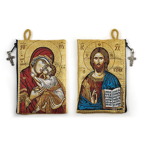 Mary and Child Jesus Icon Rosary Pouch