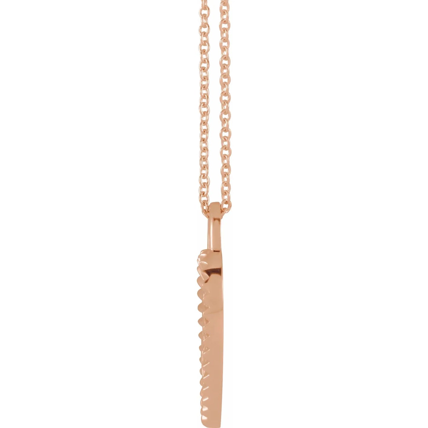14K Rose Gold Miraculous Mary Heart Necklace