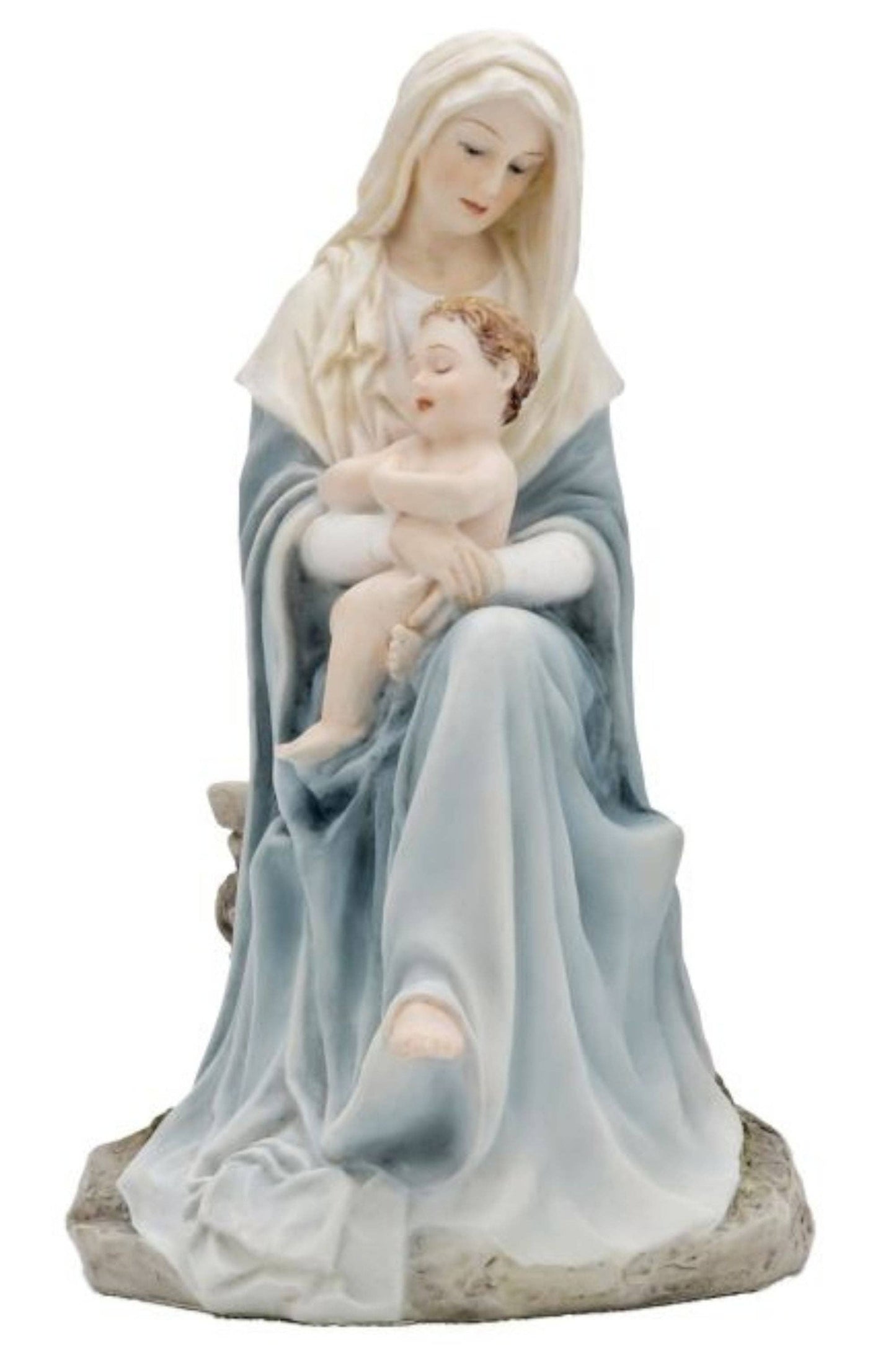 Madonna & Child statue in hand-painted Color 6"