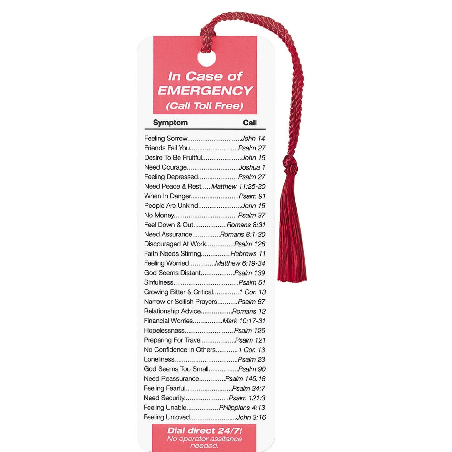 In Case Of Emergency Tassel Bookmark
