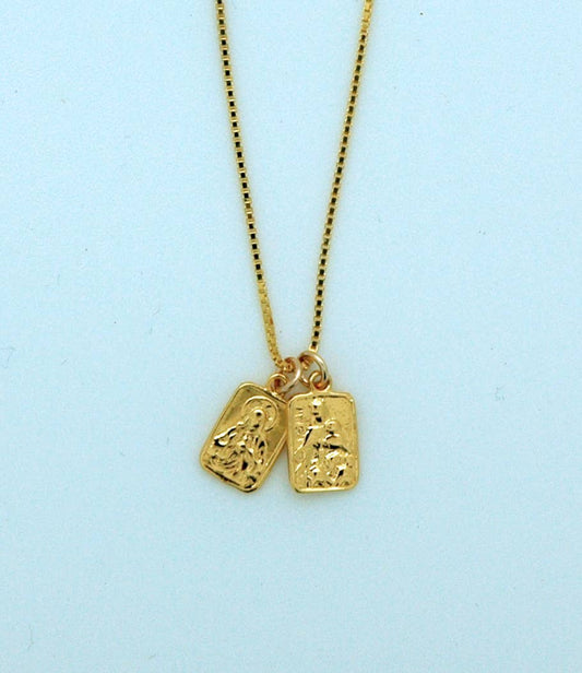 Gold Plated Sterling Scapular Necklace
