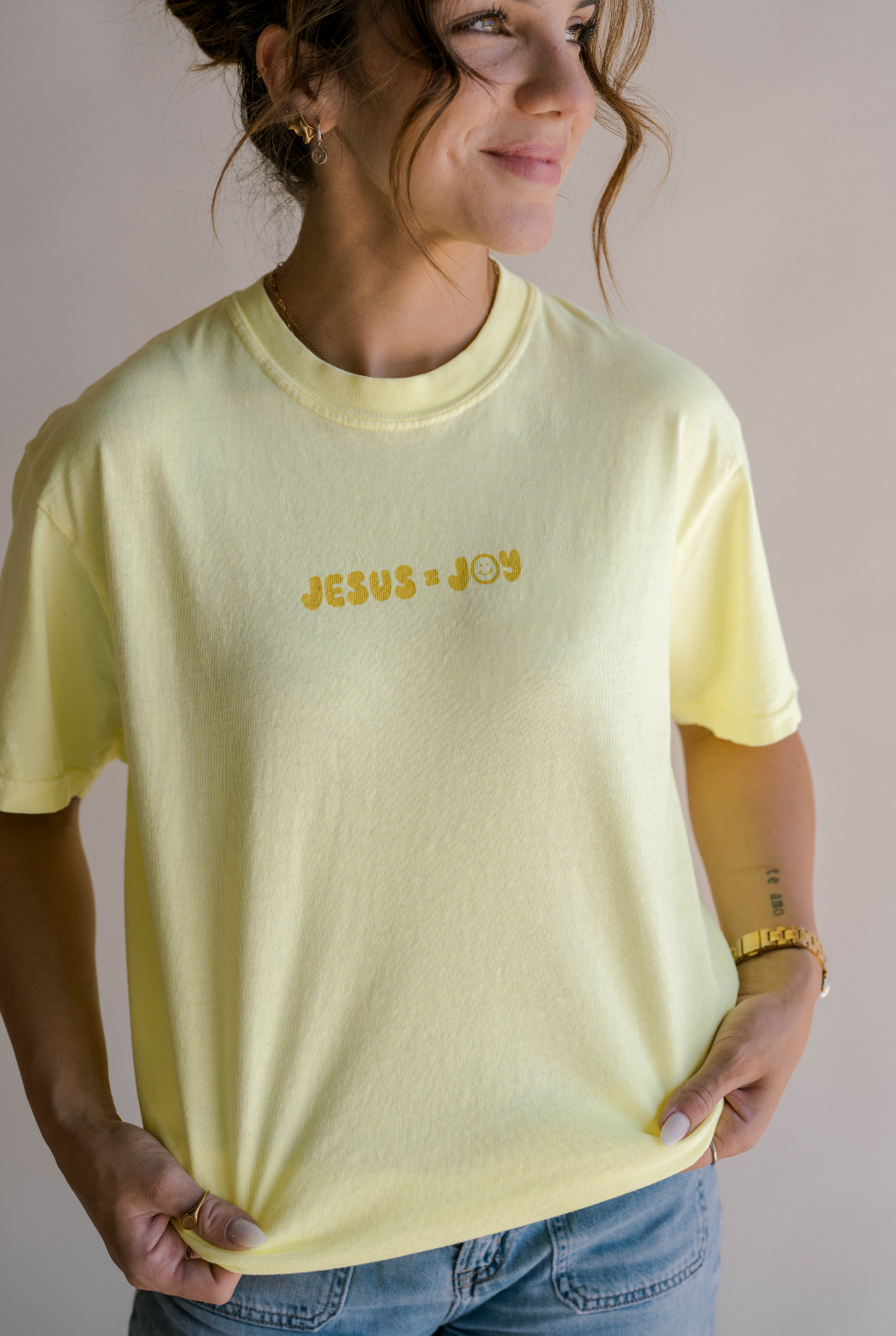 Jesus Is Joy Tee Tee - Neon Yellow (CLOSEOUT)