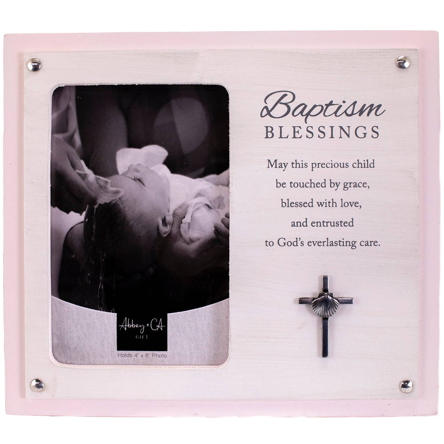 Pink Baptism Blessings Frame