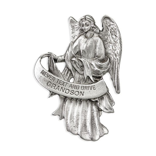 Guardian Angel Never Text and Drive Grandson Auto Visor Clip