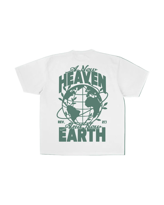 Heaven & Earth White + Green Tee
