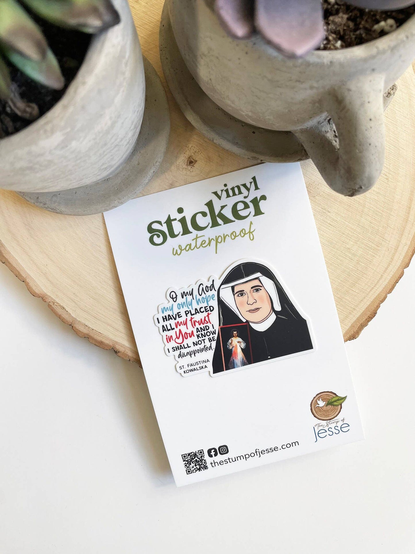 St. Faustina Kowalska Divine Mercy Catholic Sticker