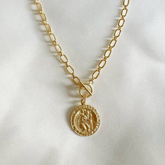 St. Christopher Toggle Gold Filled Necklace