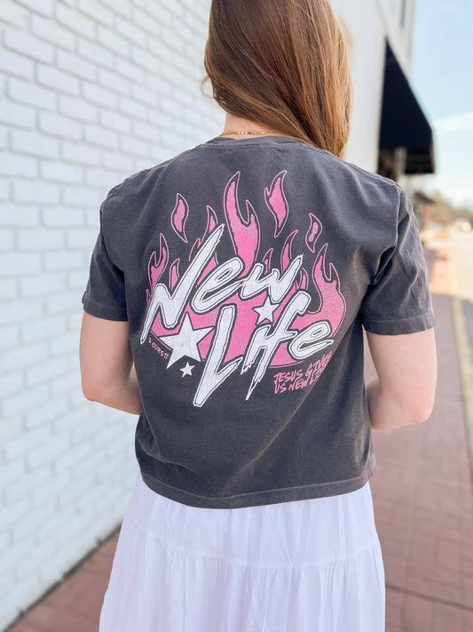 New Life Graphic Crop Tee