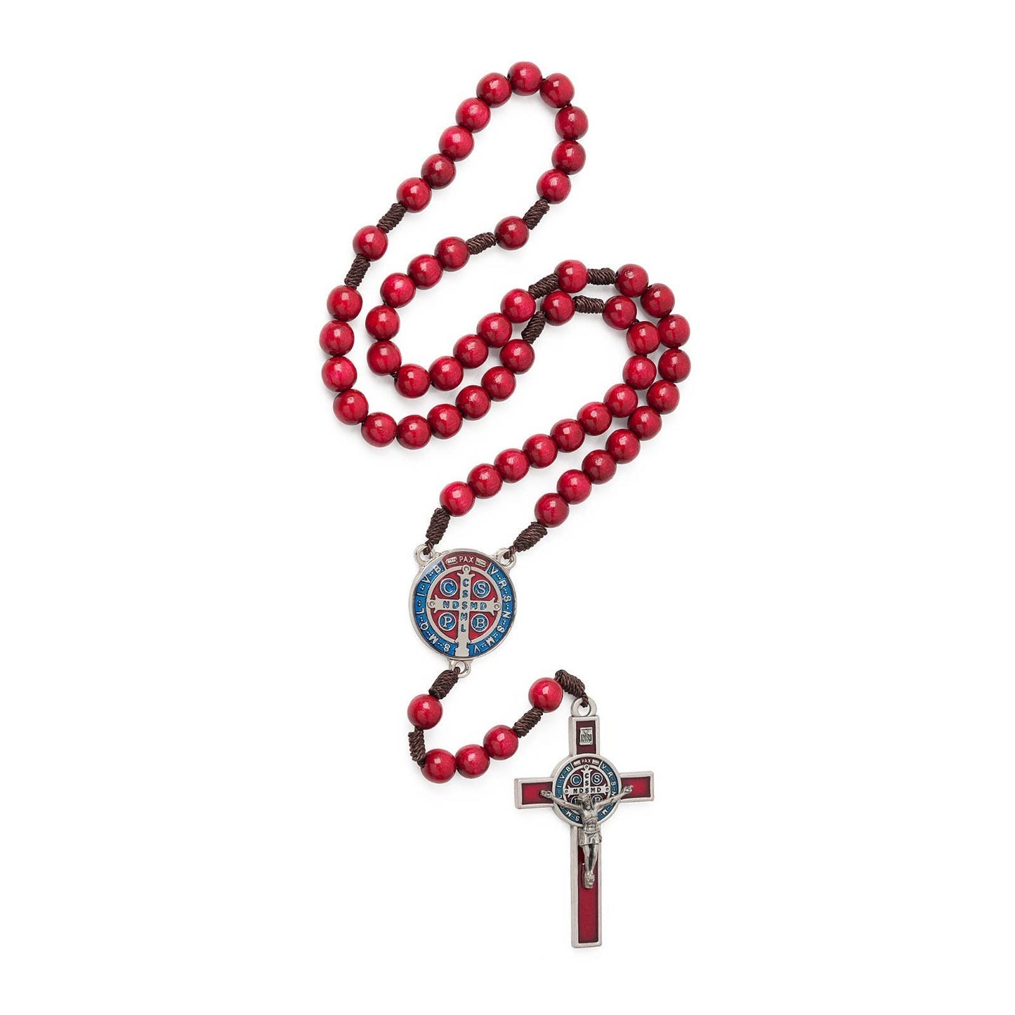 Rosary - St. Benedict Wooden (RED Resin)   20"