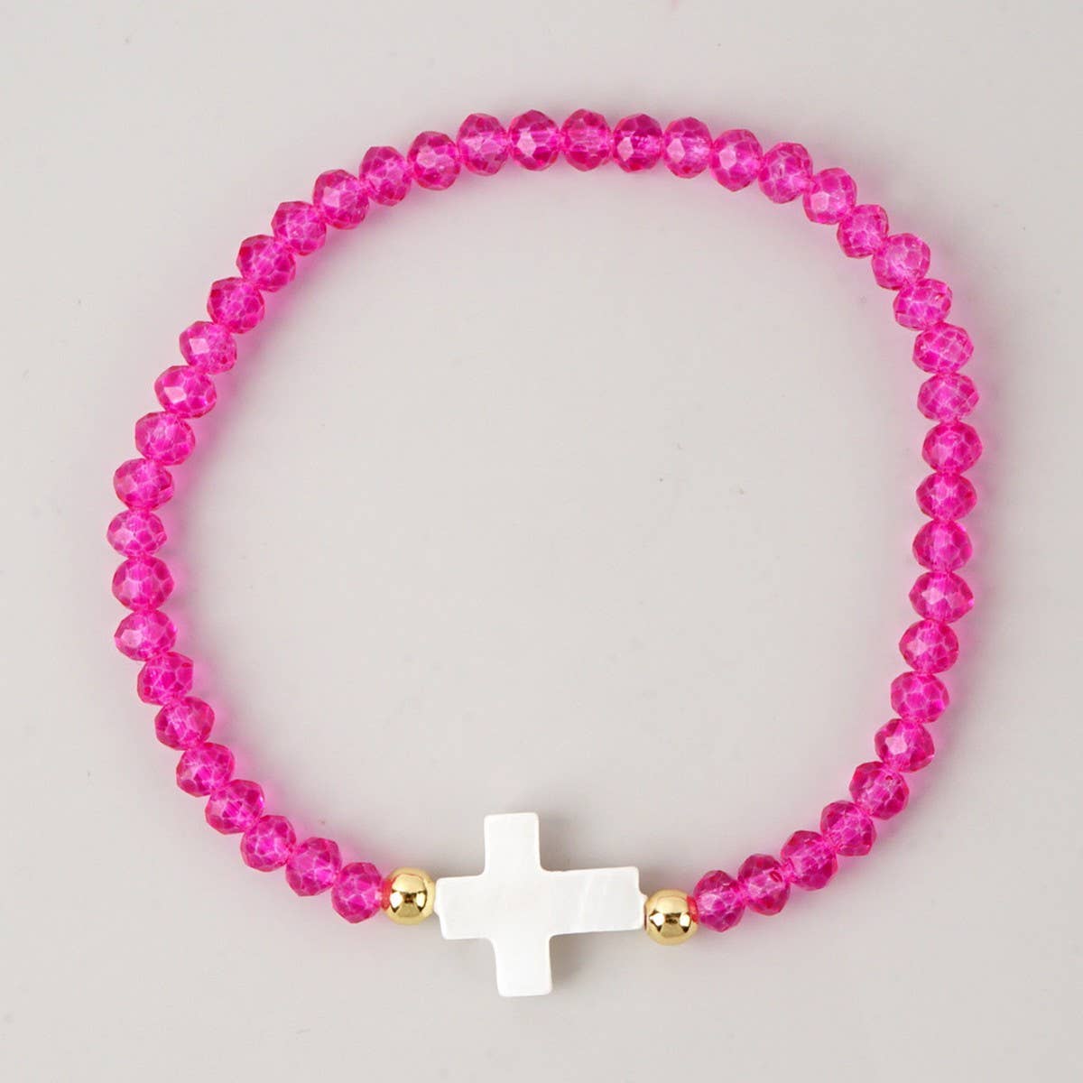 Colored Bead Cross Bracelet