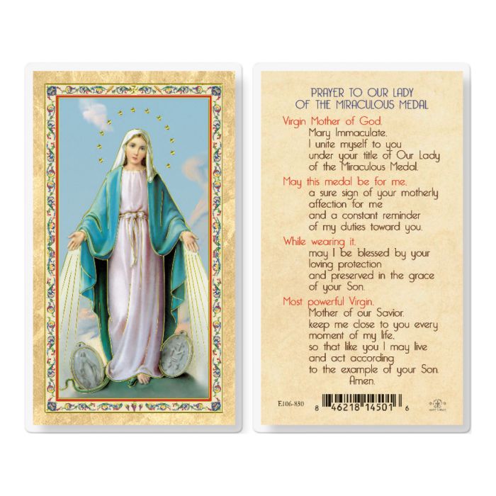 Our Lady of the Miraculous Medal Laminated Holy Card