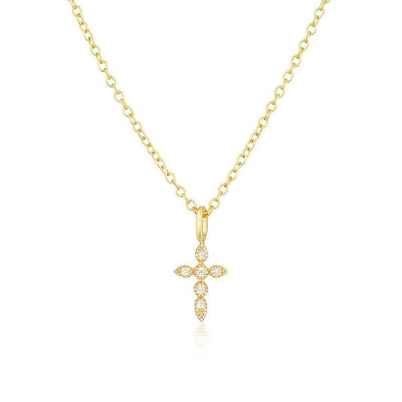 Dainty Cross CZ Necklace