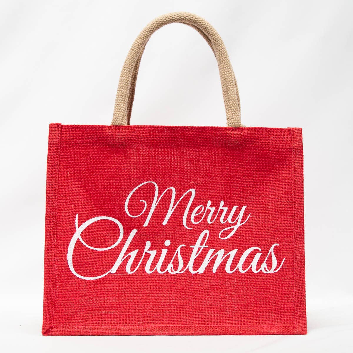 Classic Merry Christmas  Gift Tote   Red/White   12x10x8