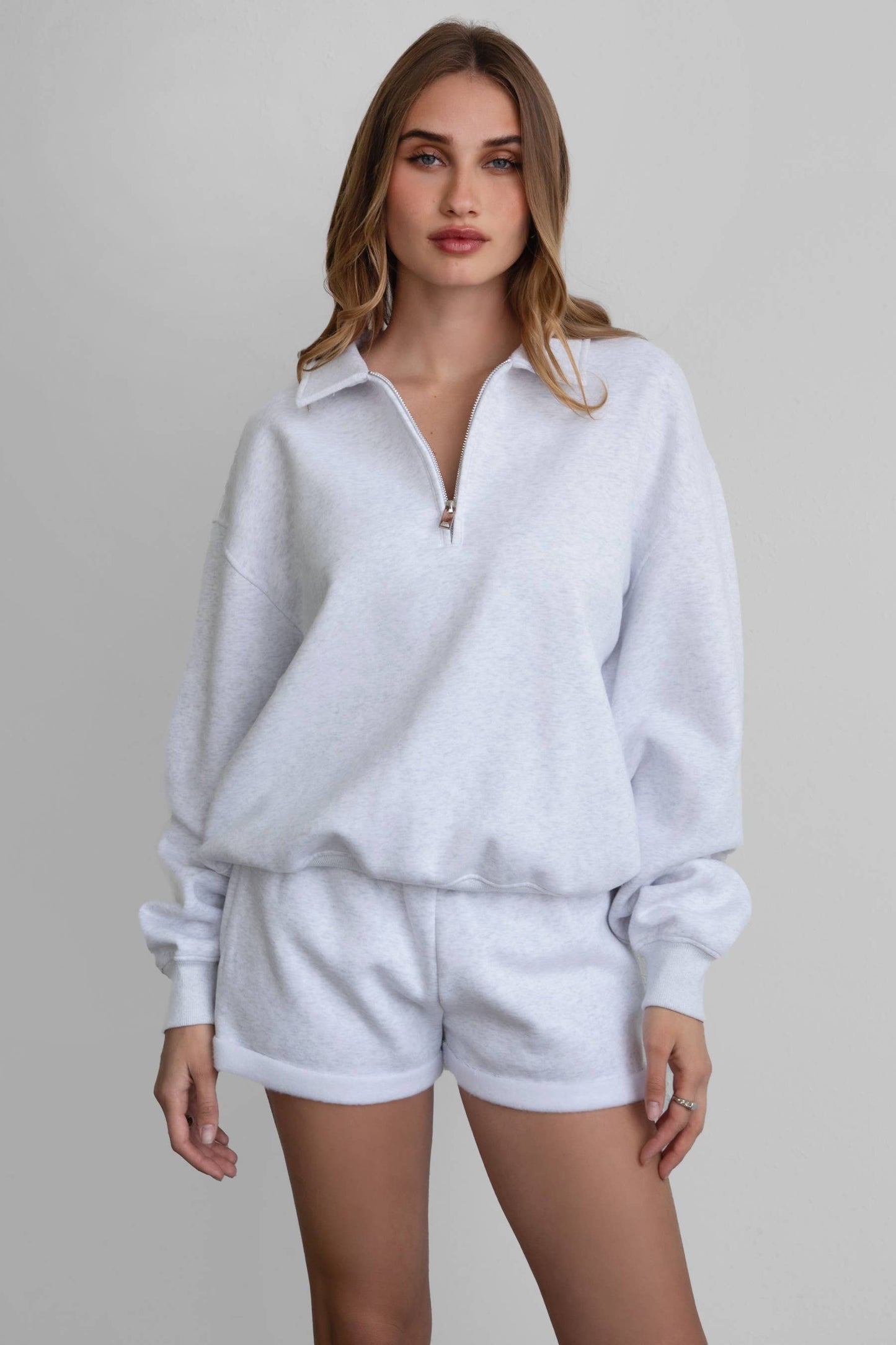 HAILEE Cloud Fleece Classic Half-Zip Sweater