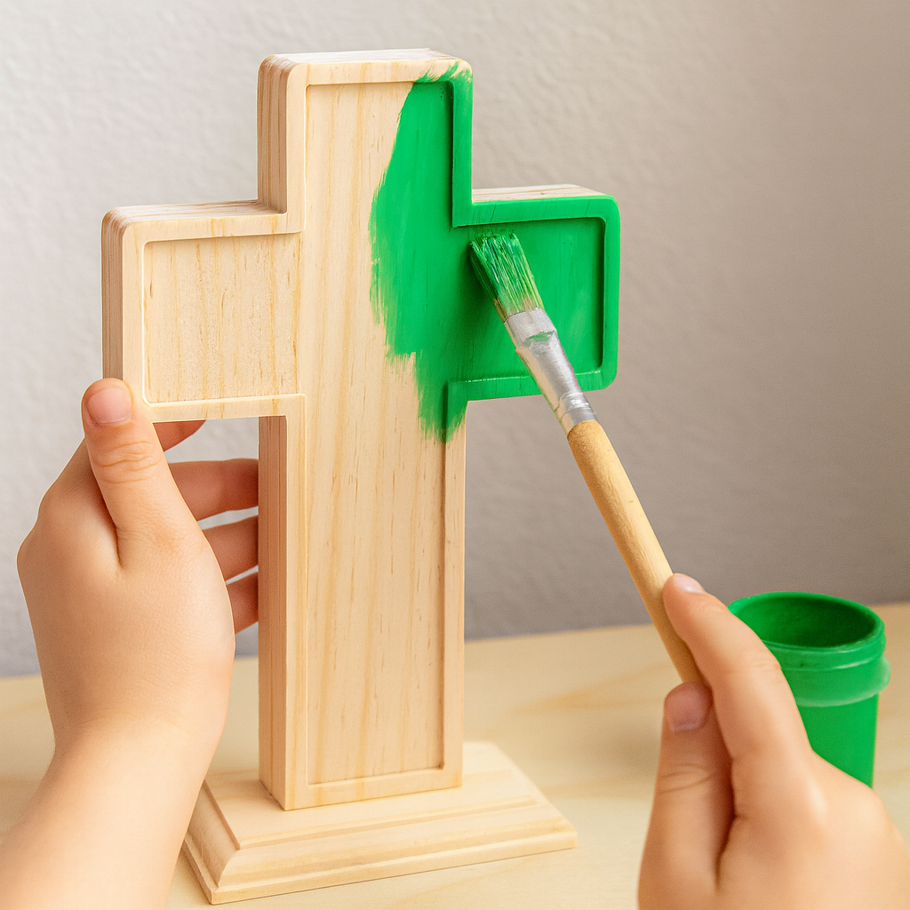 Stand Wooden Cross 6 x21cm