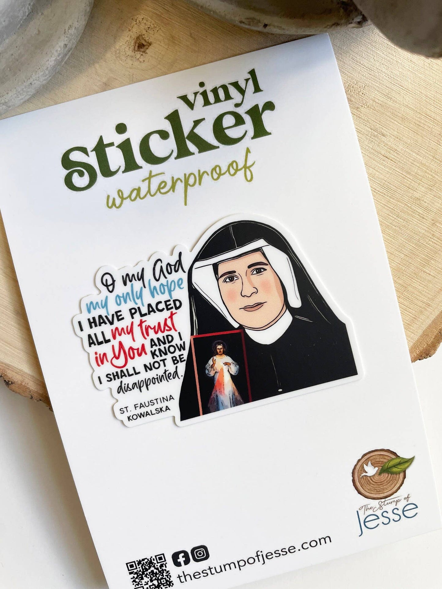 St. Faustina Kowalska Divine Mercy Catholic Sticker