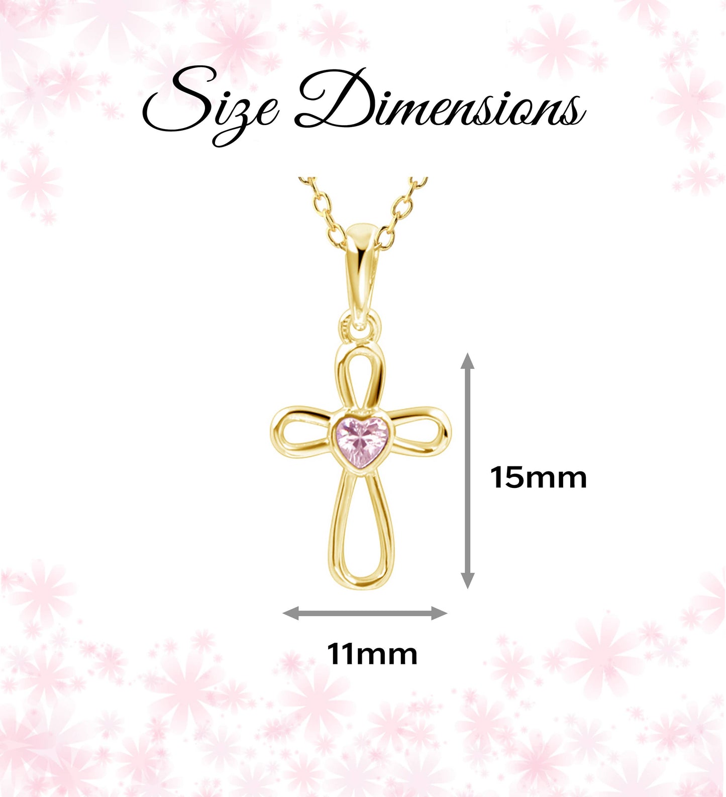 14K Gold-Plated Pink Cross Necklace