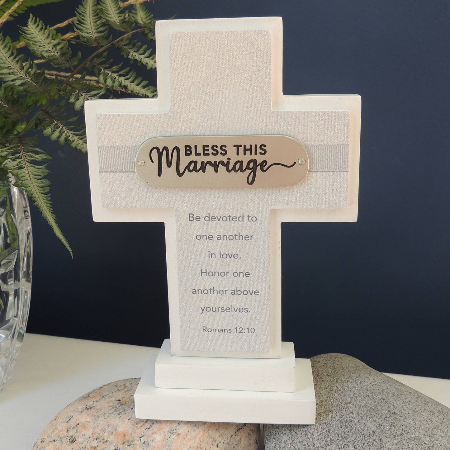 Bless This Marriage Standing Cross