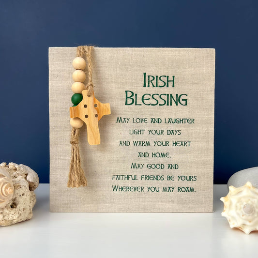Irish Blessing Fabric Plaque