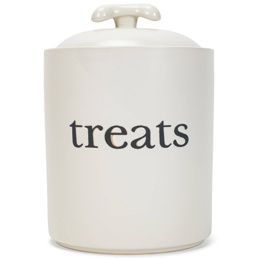 Treats White 8 x 6 Ceramic Pet Treats Canister 8 inch