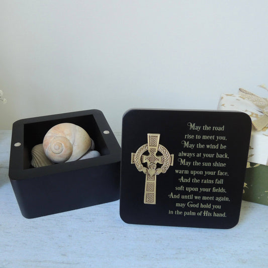 Irish Claddagh Cross Keepsake Box 