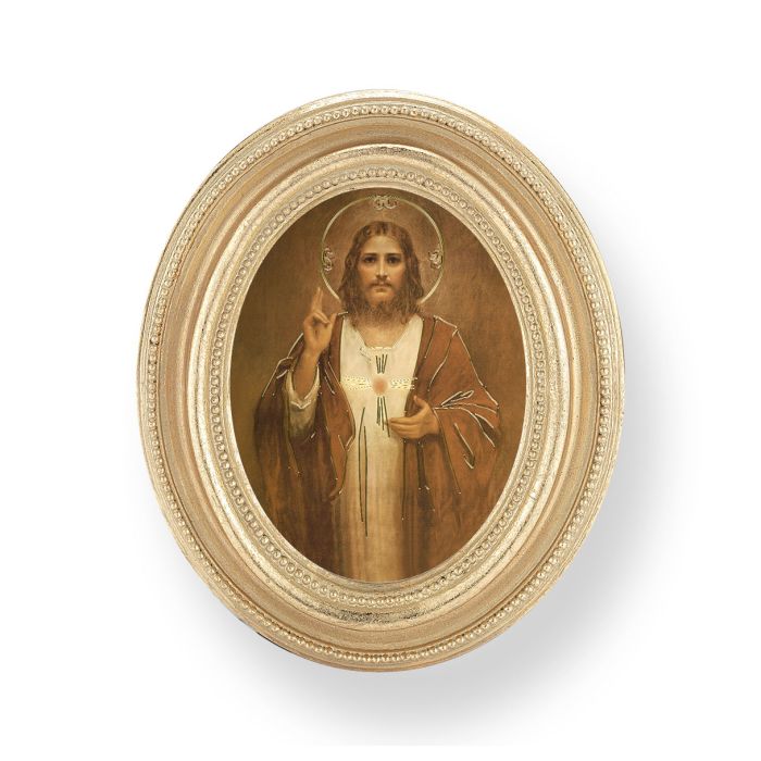 Sacred Heart of Jesus  Gold Frame Oval