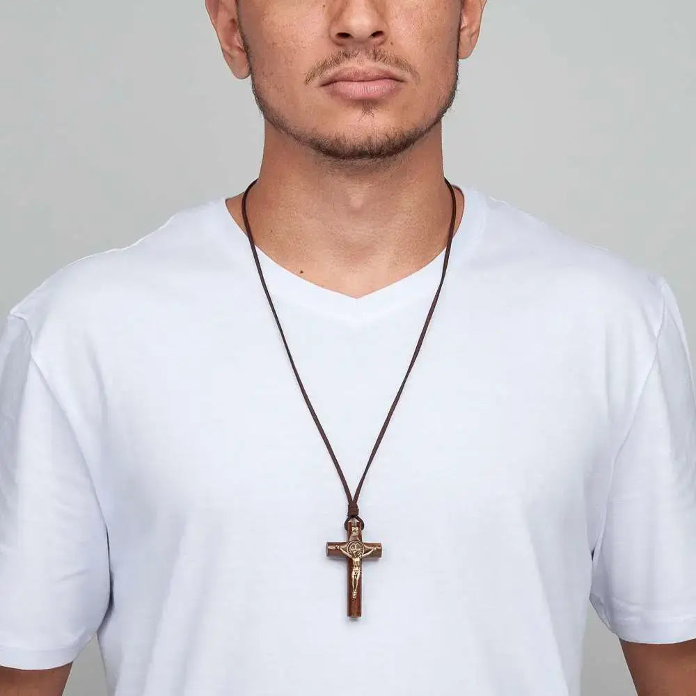 Benedict Crucifix Cord 28" Necklace