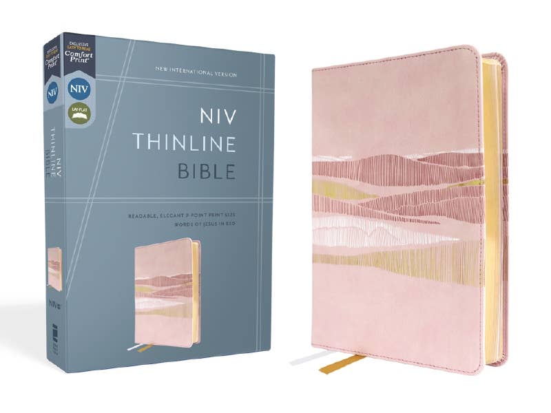 NIV Thinline Bible, Leathersoft, Pink, Red Letter
