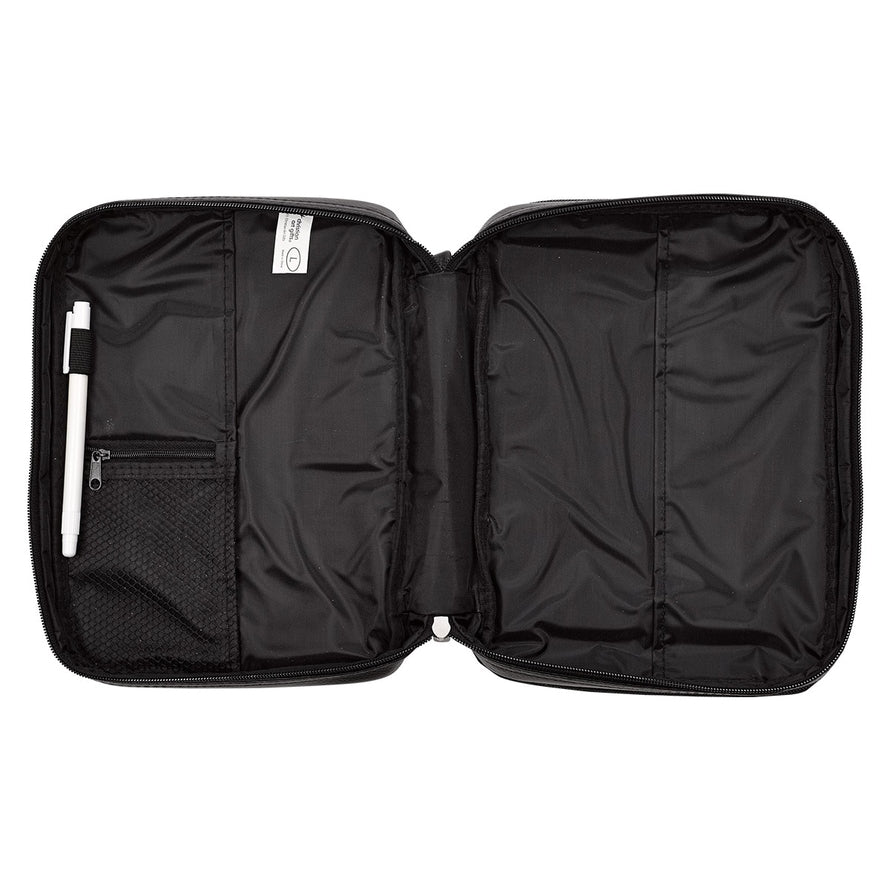 Bible Cover Organizer Two-Fold Black Ichthus Badge