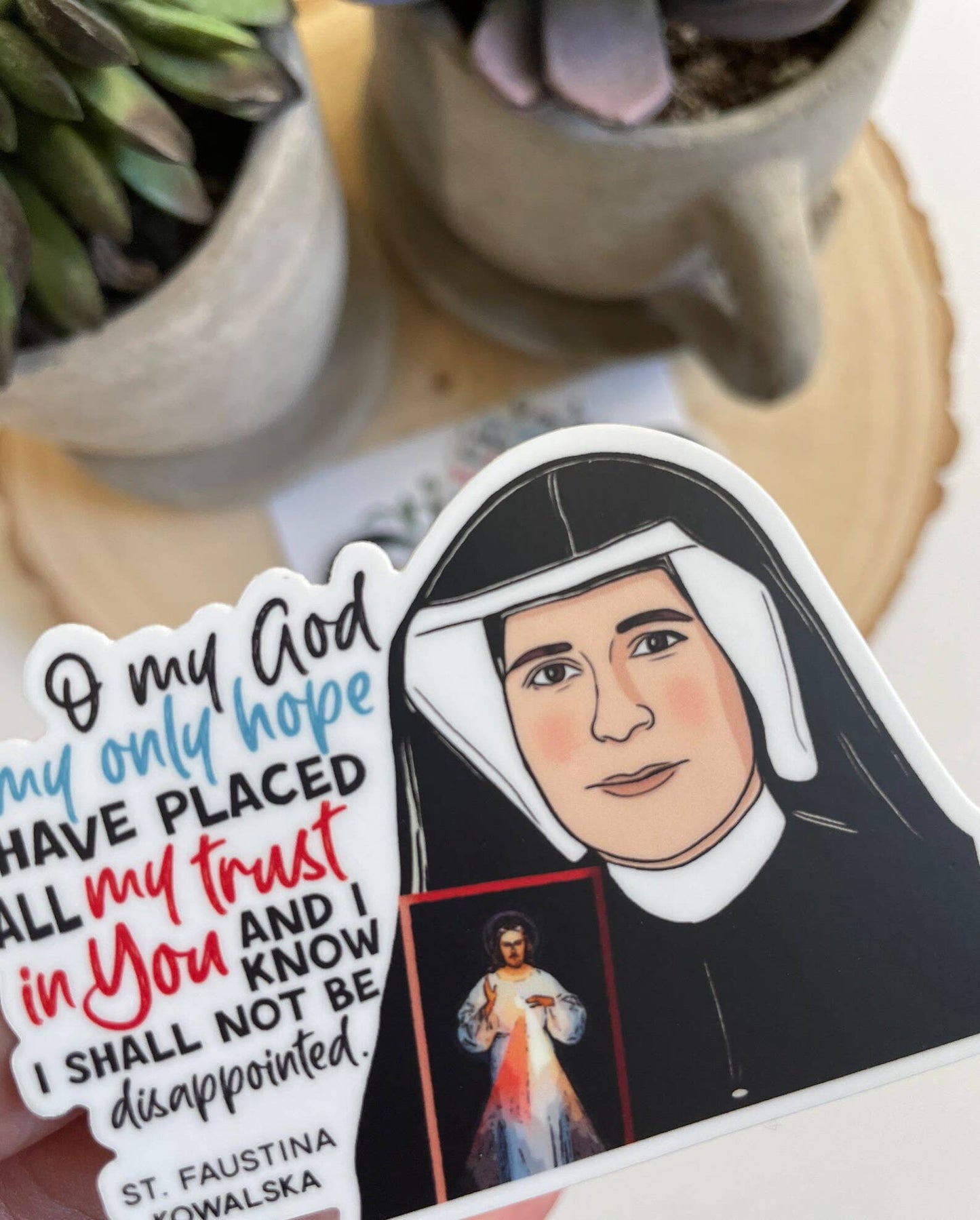 St. Faustina Kowalska Divine Mercy Catholic Sticker