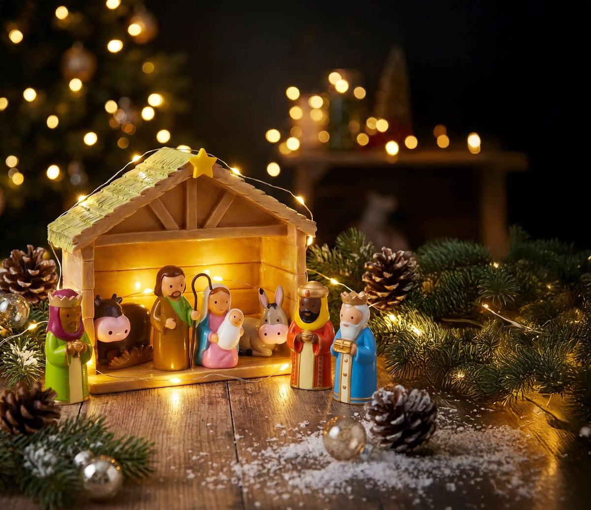Nativity Set Miniature Saint Statue - 7-Piece Set