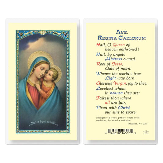 Our Lady of Good Counsel Laminated Holy Card