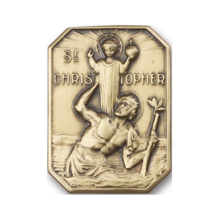 Bronze Oxide Saint Christopher Visor Clip