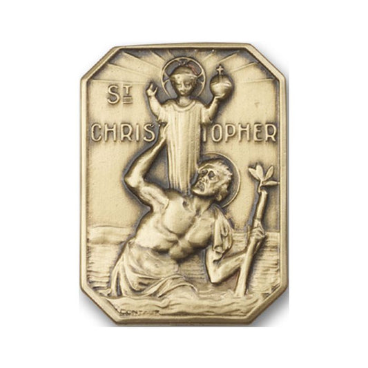 Bronze Oxide Saint Christopher Visor Clip