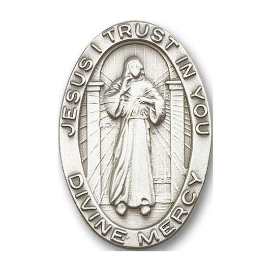Pewter Divine Mercy Visor Clip