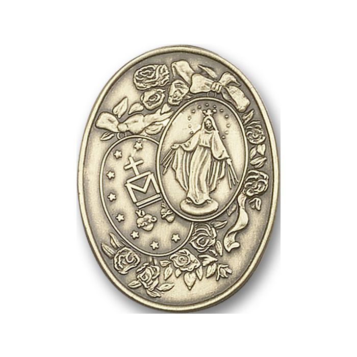 Bronze Oxide Miraculous Medal Visor Clip