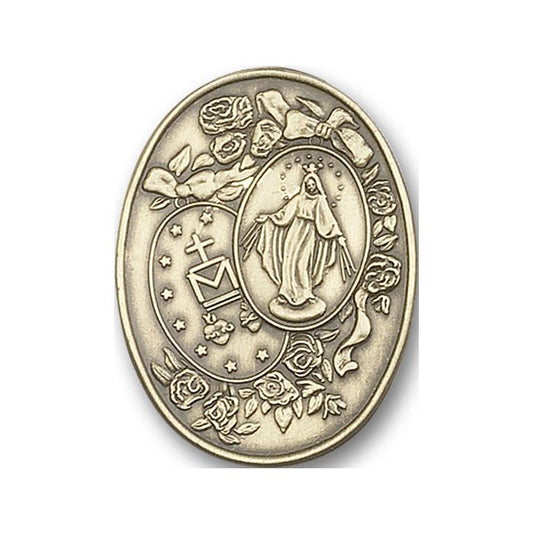 Bronze Oxide Miraculous Medal Visor Clip