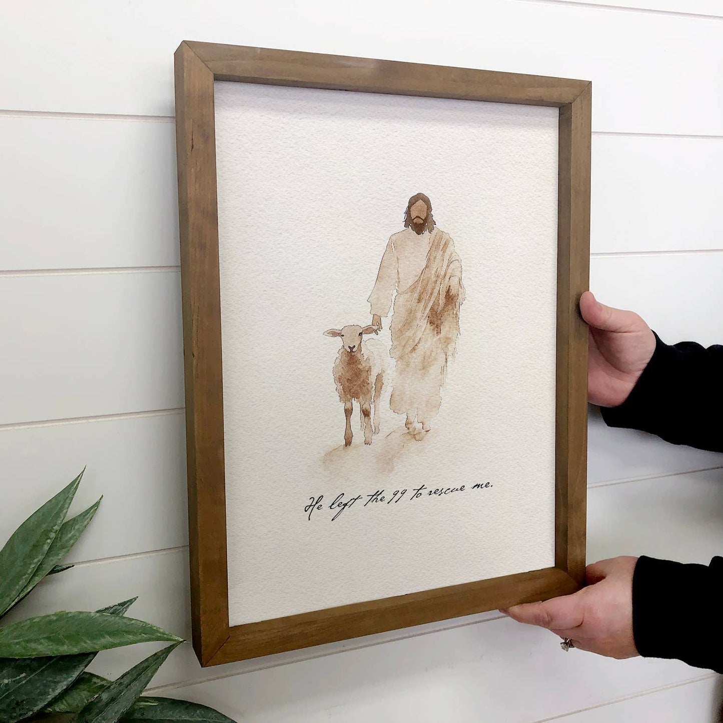 Jesus Sheep Rescue Me - Jesus Canvas Art - Wood Framed Art