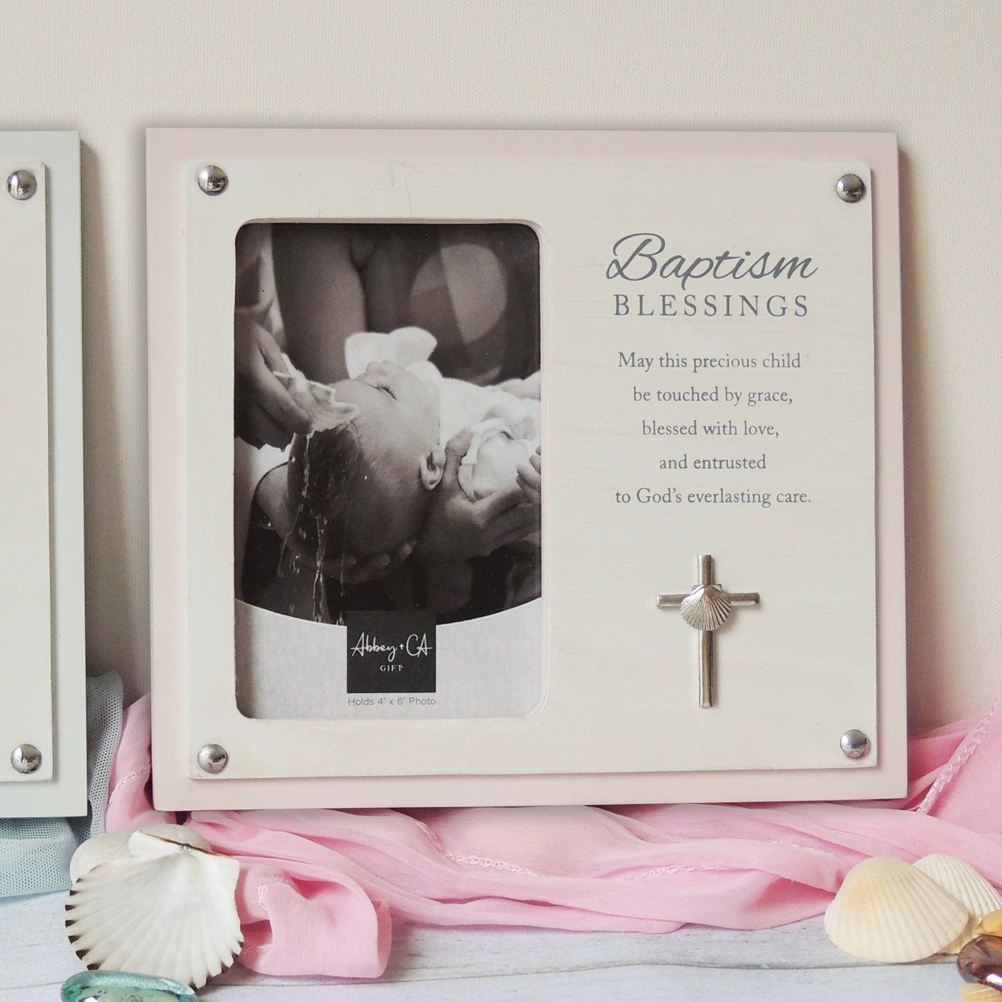 Pink Baptism Blessings Frame