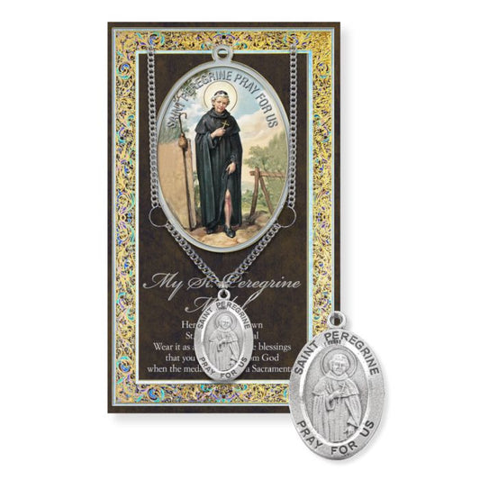 St. Peregrine Pewter Medal Necklace