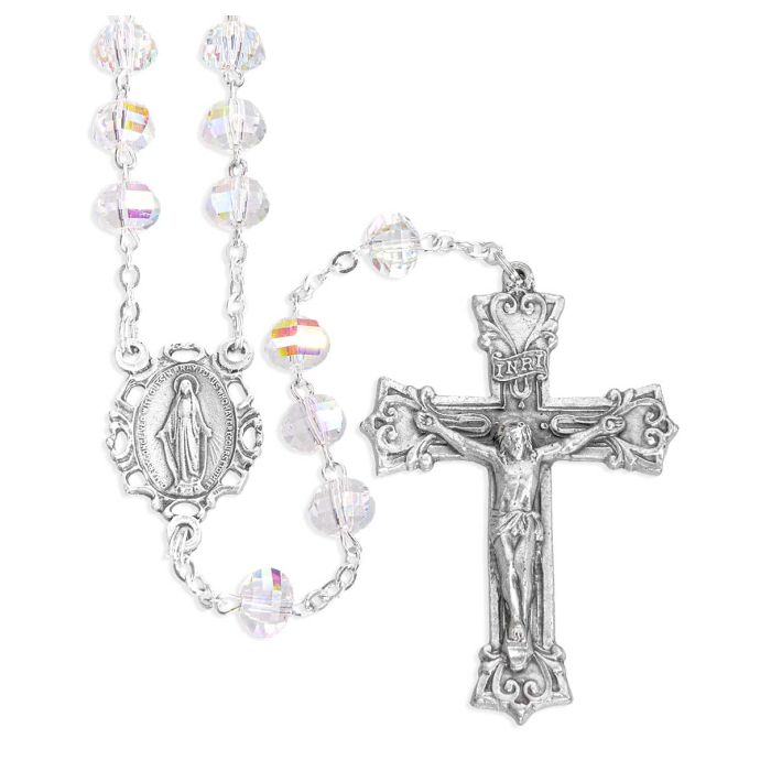 faceted Aurora Crystal Rosary