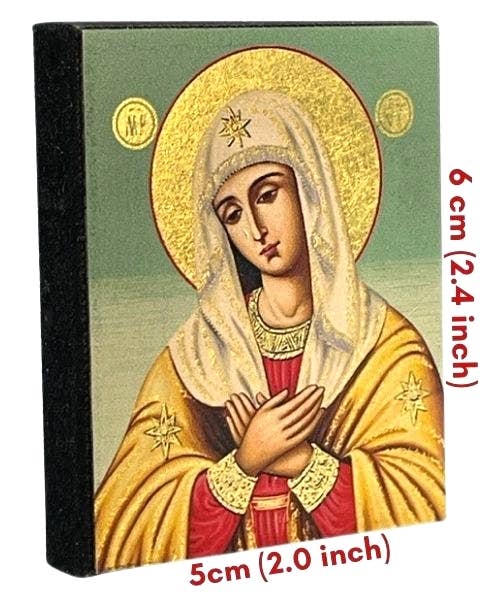 Virgin Mary Praying Silk Screen Icon Magnet