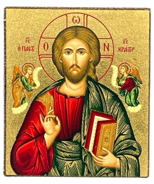Jesus Christ of Pantocrator Silk Screen Icon Freestanding