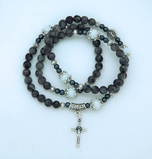 Grey Agate Wrap Bracelet
